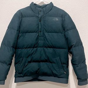 The North Face 550 Puffer Goose Down Filled Black 1/4 Snap Jacket